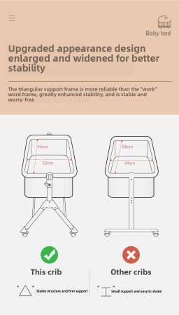 3-in-1 Baby Co-Sleeper Bassinet Bedside Crib for Co-Sleeping, with Removable Side Panel, Height Adjustable Newborn Sleeper, Breathable Mesh Infant Cot with Lockable Swivel Wheels, Anti-Reflux Tilt Cradle Mode
