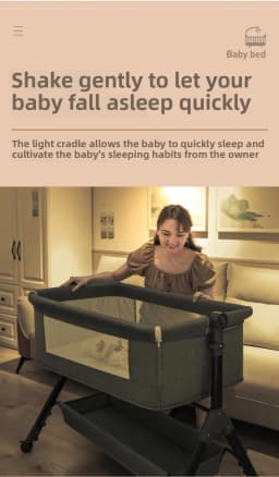 3-in-1 Baby Co-Sleeper Bassinet Bedside Crib for Co-Sleeping, with Removable Side Panel, Height Adjustable Newborn Sleeper, Breathable Mesh Infant Cot with Lockable Swivel Wheels, Anti-Reflux Tilt Cradle Mode