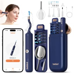 Upgraded ear wax removal kit with camera and light. Wireless flexible otoscope & visual tweezers, painless and portable for ear cleaning.