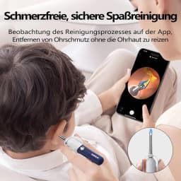 Upgraded ear wax removal kit with camera and light. Wireless flexible otoscope & visual tweezers, painless and portable for ear cleaning.