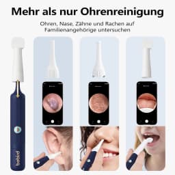 Upgraded ear wax removal kit with camera and light. Wireless flexible otoscope & visual tweezers, painless and portable for ear cleaning.