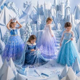 Muababy Frozen Sisters Crystal Tulle Dress for Girls Elsa & Anna Costume Holiday Birthday Carnival Pageant Outfit 2-8Y