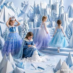 Muababy Frozen Sisters Crystal Tulle Dress for Girls Elsa & Anna Costume Holiday Birthday Carnival Pageant Outfit 2-8Y