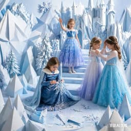 Muababy Frozen Sisters Crystal Tulle Dress for Girls Elsa & Anna Costume Holiday Birthday Carnival Pageant Outfit 2-8Y