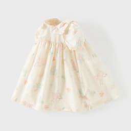 Dave Bella Girl Print Dress Summer Children Clothes Pure Cotton Short Sleeve Elegant Charm Baby Sweet Dresses Casual DB2262382