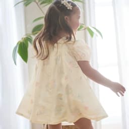 Dave Bella Girl Print Dress Summer Children Clothes Pure Cotton Short Sleeve Elegant Charm Baby Sweet Dresses Casual DB2262382