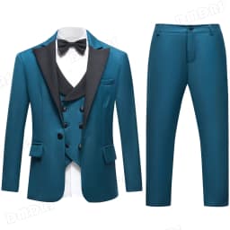 Fast Delivery Kids Formal Suit 4 Piece Including Jacket Vest Pants Bowtie Flower Boy Wedding Prom Dinner (Size 3 - 14) Tuxedo