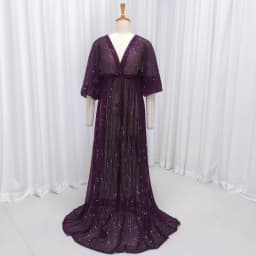  Elegant Vintage Sequin V-neck Backless Dress Maternity Photography Props Dress Bohemian Photo Shooting Pregnancy Dress
