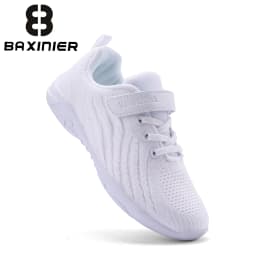 BAXINIER Kids Girls White Cheer Shoes Mesh Breathable Lightweight Training Dance Athletic Competition Cheerleading Sneakers