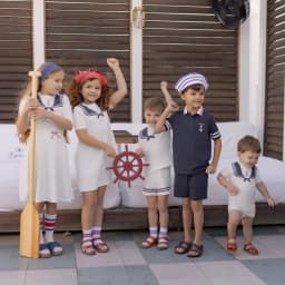 AP SS26 Nautical jersey cotton collection summer boys girls fashion casual clothing dress set shirt
