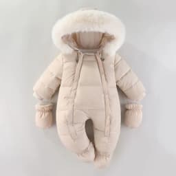Winter Newborn Baby Girl Clothes Thicken Baby Romper With Gloves Warm Baby Jumpsuit Hooded Plus Velvet Children's Clothing 0-18M