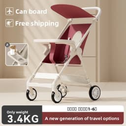Baby Stroller High-view Four-wheel Pocket Cart Ultra-lightweight Foldable for Babies Aged 1-3 and Walking with Kids