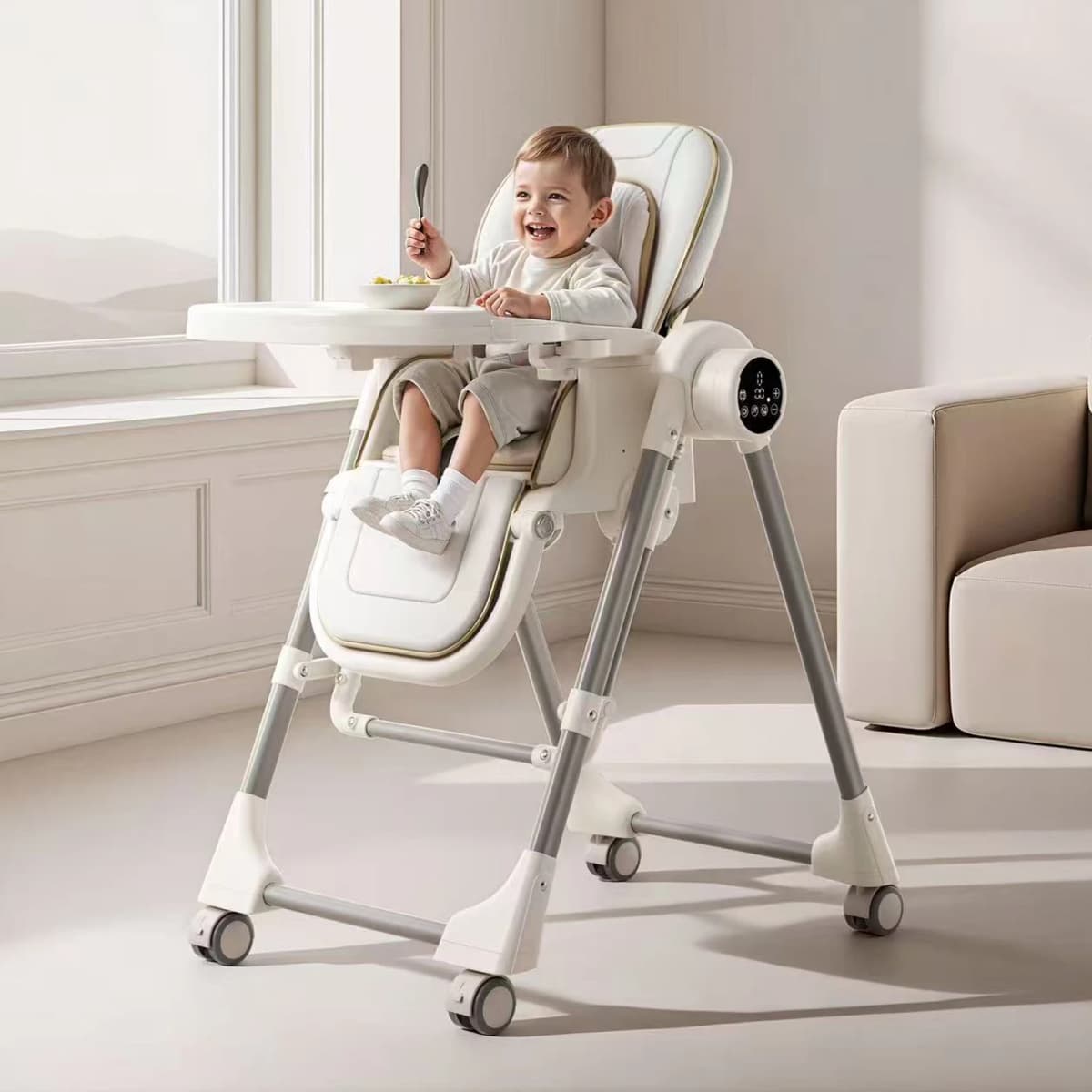 Baby Feeding Chair Convertible High Chair and Swing for Babies Bluetooth Music Player 3 Timer Modes Adjustable Reclining Backrest Remote Control Rocking Cradle Multifunction Infant Dining Chair Foldable Portable Toddler High Chair 2026 New Baby
