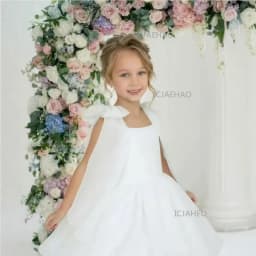 2026 Kids Birthday Party Performance Host Big Bow Pageant Gown Wedding Tutu White Princess Dress Children Girls Elegant Costume