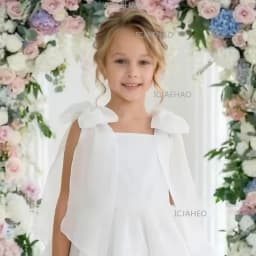 2026 Kids Birthday Party Performance Host Big Bow Pageant Gown Wedding Tutu White Princess Dress Children Girls Elegant Costume