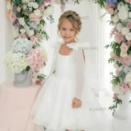 2026 Kids Birthday Party Performance Host Big Bow Pageant Gown Wedding Tutu White Princess Dress Children Girls Elegant Costume