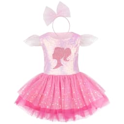 Glitter Mesh Doll Character Layered Tutu Dress Toddler Sweet Princess Outfit Ideal for School Holiday Birthday Celebration Wear