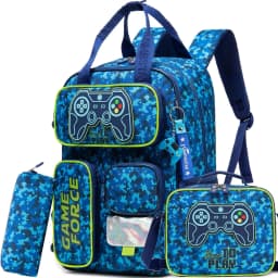 Kids School Backpacks for Boys Backpack with Lunch Bag for Elmentary Students Kids Travel Bookbag for Boys Age 6-12