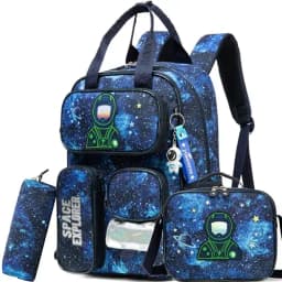 Kids School Backpacks for Boys Backpack with Lunch Bag for Elmentary Students Kids Travel Bookbag for Boys Age 6-12