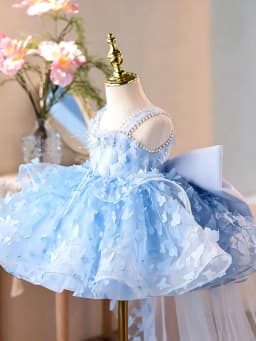 KLFLGD Children's Dress, High-End Luxury, niche Piano Performance, Trailing Fluffy Veil, Girls' Host's Birthday Princess Dress