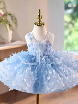 KLFLGD Children's Dress, High-End Luxury, niche Piano Performance, Trailing Fluffy Veil, Girls' Host's Birthday Princess Dress