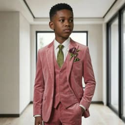 Classic 3 Pieces Child Suits Velvet Wedding Custom Made Slim Fit Bou Tuxedo For Ceremonies Formal Parties Family Celebrations