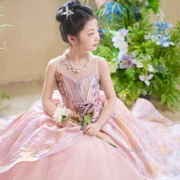 2026 Pink Children Girls Formal Host Party Princess Gown Wedding Flower Girl Kids Piano Performance Elegant Pageant Costume