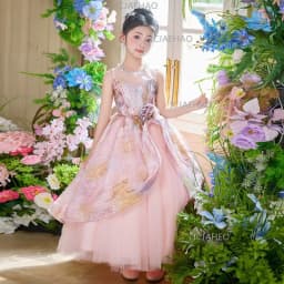 2026 Pink Children Girls Formal Host Party Princess Gown Wedding Flower Girl Kids Piano Performance Elegant Pageant Costume