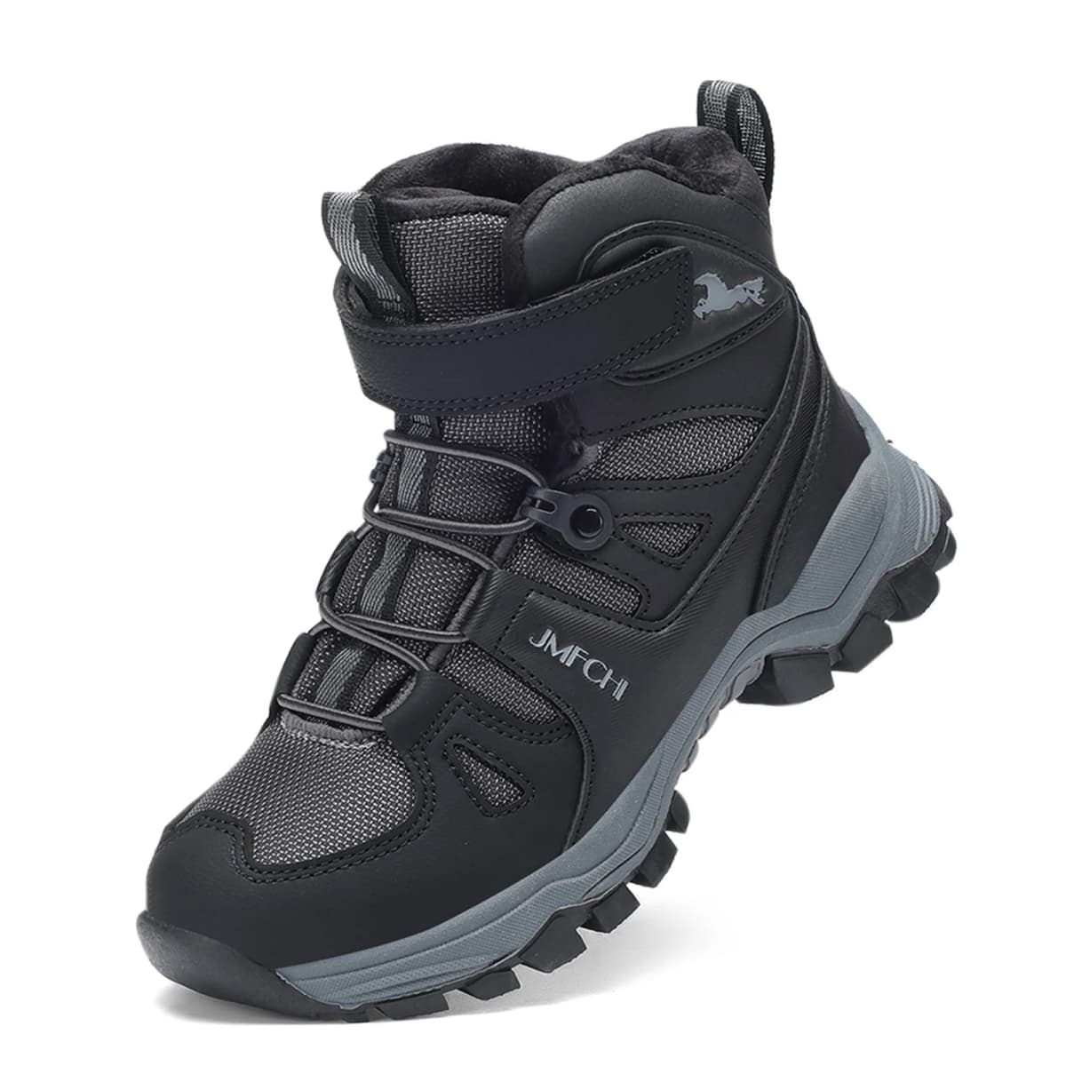 JMFCHI Kids Snow Boots Waterproof Winter Hiking Boots Warm Fur Lined Slip Resistant Outdoor Boots for Boys And Girls