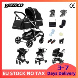 Multi-Function 3-in-1 Infant Travel Stroller Pram, Reversible Push Handle, Lightweight Aluminium Frame, Easy One-Click Fold Baby Cart For Daily Walking & Trip