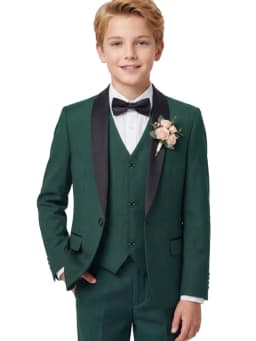 Fast Delivery Boys Suit Set 3 Pieces Wedding Ring Bearer Outfit Classic Shawl Lapel Kids Formal Tuxedo Stage Performance Wear