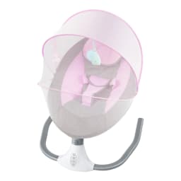 Cradle Infant Rocker Baby Swing 4 Speed Timer 12 Melodies Bluetooth USB 25° Ergonomic Neck Support 3 Point Harness Anti Skid Lock 39.68lbs 0-18 Months Remote 16.4ft Washable Cover Mosquito Net USB Low Voltage Pink for Baby Girls Boys