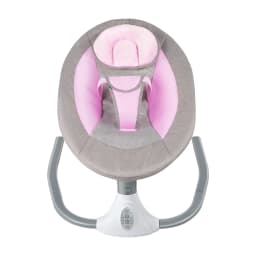 Cradle Infant Rocker Baby Swing 4 Speed Timer 12 Melodies Bluetooth USB 25° Ergonomic Neck Support 3 Point Harness Anti Skid Lock 39.68lbs 0-18 Months Remote 16.4ft Washable Cover Mosquito Net USB Low Voltage Pink for Baby Girls Boys