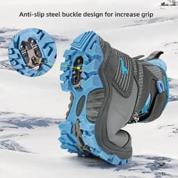 Kids Hiking Boots Outdoor Walking Climbing Sneaker Comfortable Snow Shoes Antiskid Steel Buckle Sole for Boys And Girls