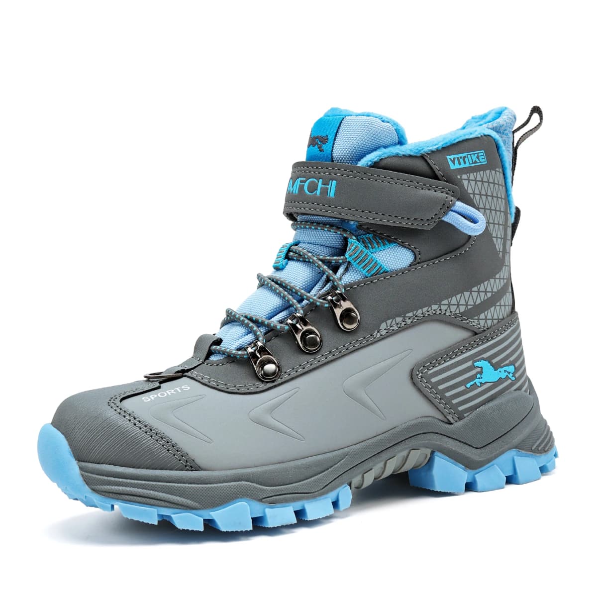 Kids Hiking Boots Outdoor Walking Climbing Sneaker Comfortable Snow Shoes Antiskid Steel Buckle Sole for Boys And Girls