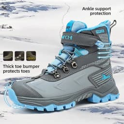 Kids Hiking Boots Outdoor Walking Climbing Sneaker Comfortable Snow Shoes Antiskid Steel Buckle Sole for Boys And Girls