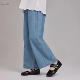 Dave Bella Children Autumn Wide Leg Jeans 7-15 Years Teen Girls Casual Straight Pants Elastic Cowboy Trousers DK3262720