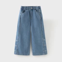 Dave Bella Children Autumn Wide Leg Jeans 7-15 Years Teen Girls Casual Straight Pants Elastic Cowboy Trousers DK3262720