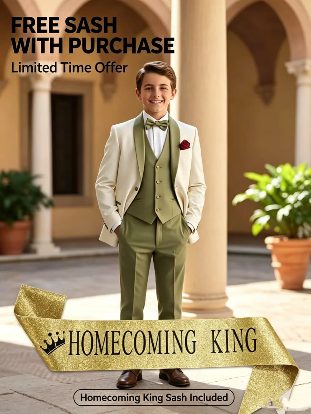 High Quality Boys Homecoming Suit Set 3 Pieces Classic Handsome Shawl Lapel Kids Tuxedo Banquet Party Wear Performance Sets