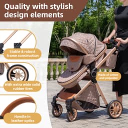 Chic 3‑in‑1 All‑Round Infant Pushchair, Adjustable Seating Direction, Height‑Boosted Landscape Layout, Space‑Saving Folding Build, Climate‑Compatible Inner Cushion For Newborn Outdoor Trips And Indoor Downtime
