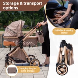 Chic 3‑in‑1 All‑Round Infant Pushchair, Adjustable Seating Direction, Height‑Boosted Landscape Layout, Space‑Saving Folding Build, Climate‑Compatible Inner Cushion For Newborn Outdoor Trips And Indoor Downtime