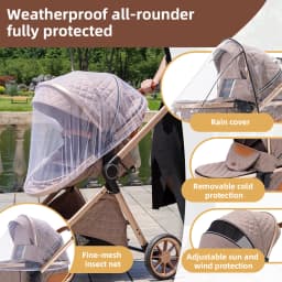 Chic 3‑in‑1 All‑Round Infant Pushchair, Adjustable Seating Direction, Height‑Boosted Landscape Layout, Space‑Saving Folding Build, Climate‑Compatible Inner Cushion For Newborn Outdoor Trips And Indoor Downtime