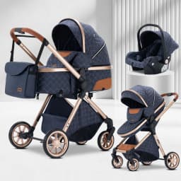 Chic 3‑in‑1 All‑Round Infant Pushchair, Adjustable Seating Direction, Height‑Boosted Landscape Layout, Space‑Saving Folding Build, Climate‑Compatible Inner Cushion For Newborn Outdoor Trips And Indoor Downtime