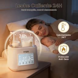 Calienta Biberones Dible 10 in 1, Esterilizador de Biberones, Calentador y descongel de Leche maternal y Comida para Bebe, Control proteco de Temperatura, Pantalla LCD, Temporizador y Apagado Automático,