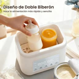 Calienta Biberones Dible 10 in 1, Esterilizador de Biberones, Calentador y descongel de Leche maternal y Comida para Bebe, Control proteco de Temperatura, Pantalla LCD, Temporizador y Apagado Automático,