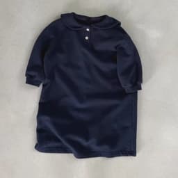 Korean Children's Clothing New Dress Girls Autumn and Winter Casual Loose College Style Lapel Collar Medium and Long Skirt