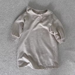 Korean Children's Clothing New Dress Girls Autumn and Winter Casual Loose College Style Lapel Collar Medium and Long Skirt