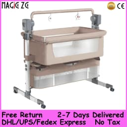 Electric Baby Bassinet Bedside Sleeper Co-Sleeper Crib Portable Infant Rocker Cradle with 5 Swing Speeds Bluetooth Music Adjustable Height Anti-Reflux Mesh Breathable Co-Sleeping Baby Bed with Wheels Storage Basket Newborn Essentials