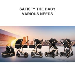 3 in 1 Stroller Multifunctional Car Seat Memory Foam Mattress Storage Bag Lightweight Folding Portable Travel Four Wheel Stroller Fashionable Pushchair Great Choice for Parents Popular Baby Carriage