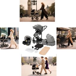 3 in 1 Stroller Multifunctional Car Seat Memory Foam Mattress Storage Bag Lightweight Folding Portable Travel Four Wheel Stroller Fashionable Pushchair Great Choice for Parents Popular Baby Carriage